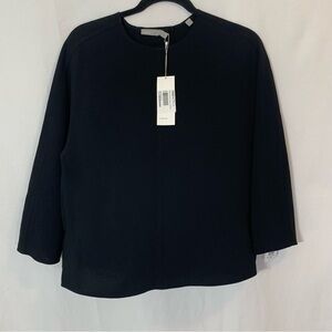 Vince black quarter sleeve top with open slit back size 2 NWT